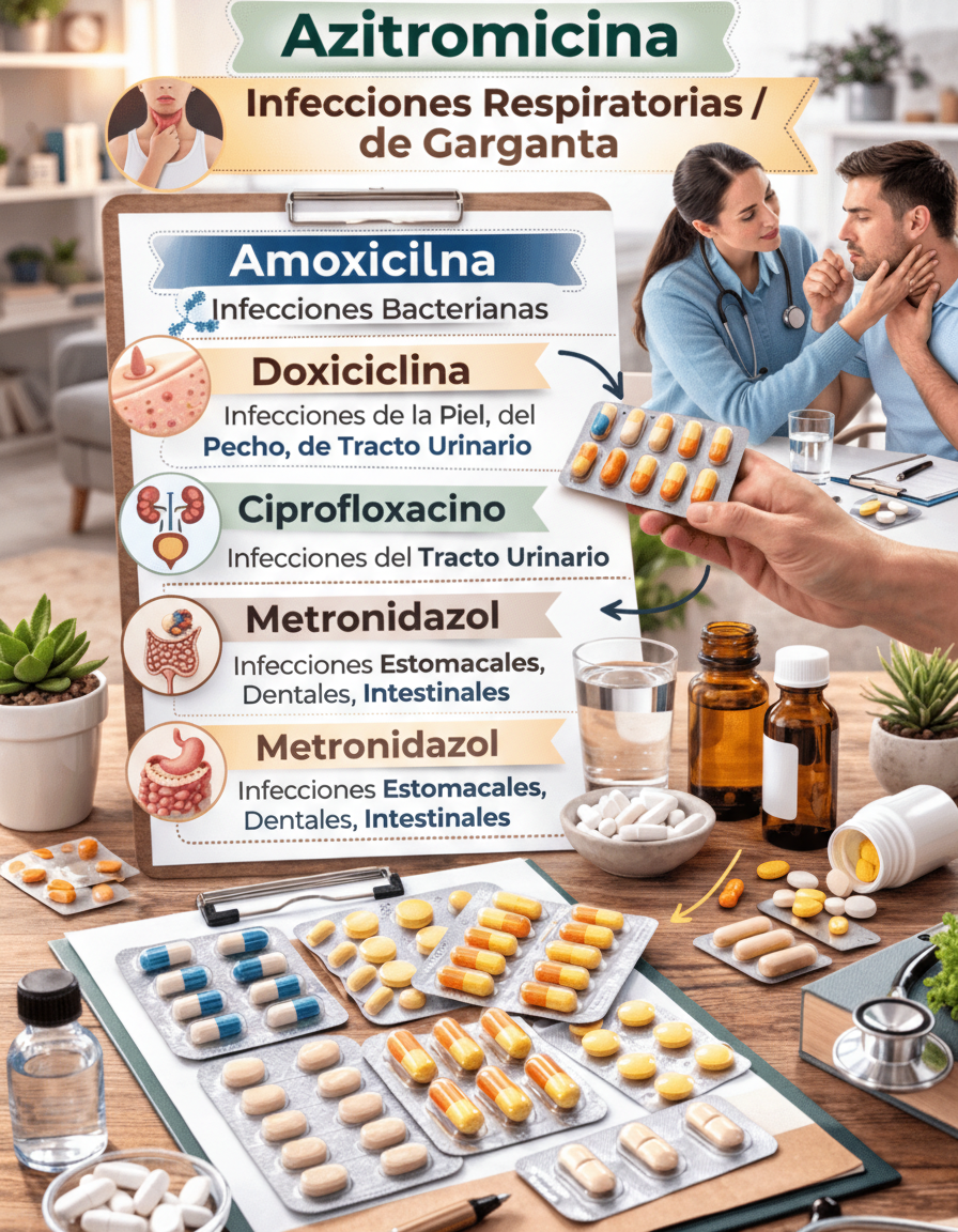 Uso Inteligente de Antibióticos: 5 Fármacos Esenciales y Precauciones Clave
