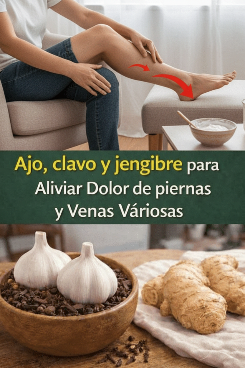 Alivio Natural: ¿Cómo el Ajo, Clavo de Olor y Jengibre Pueden Calmar las Piernas Cansadas y Molestias Venosas? Descubre un Remedio Casero Efectivo