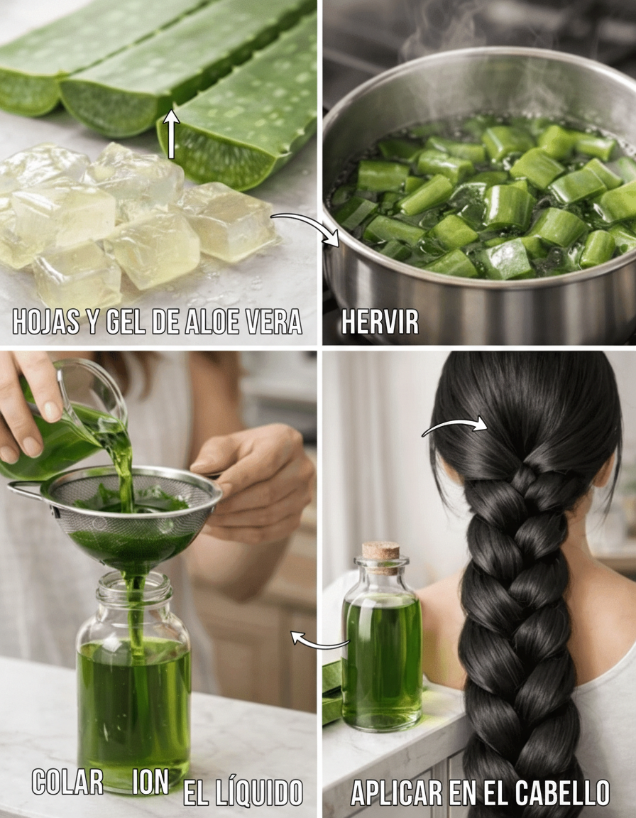 Aceite de Sábila Casero: Tu Guía Esencial para un Cabello Más Fuerte, Crecimiento Acelerado y Detener la Caída Naturalmente