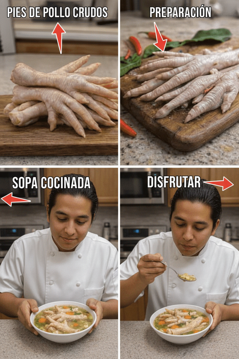 Caldo de Patitas de Pollo: Un Tesoro Nutricional para Piel y Articulaciones. Descubre sus Increíbles Beneficios y una Receta Casera Infalible