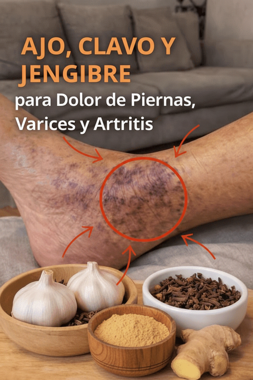 El Secreto Natural para Piernas Ligeras y Cómodas: Ajo, Clavo y Jengibre en tu Rutina Diaria