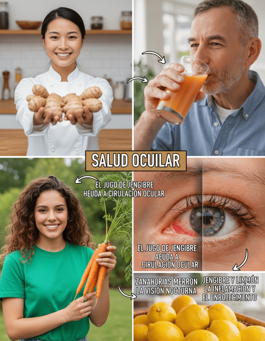 Jugo de Jengibre, Limón y Zanahoria: Tu Aliado Natural para el Confort Visual, Sin Falsas Promesas