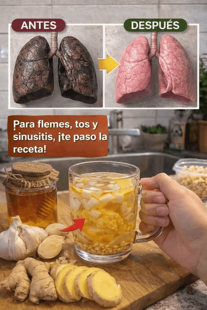 Infusión Potente: Jengibre, Ajo, Miel y Limón para Calmar la Garganta y Despejar las Vías Respiratorias