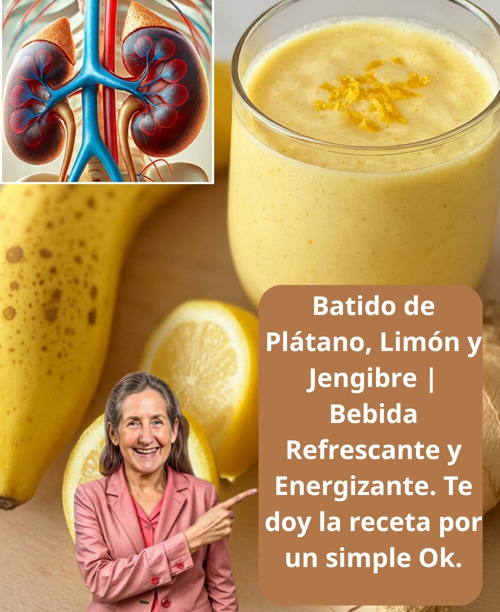 Batido de Plátano, Limón y Jengibre: Tu Dosis Diaria de Energía y Bienestar Natural