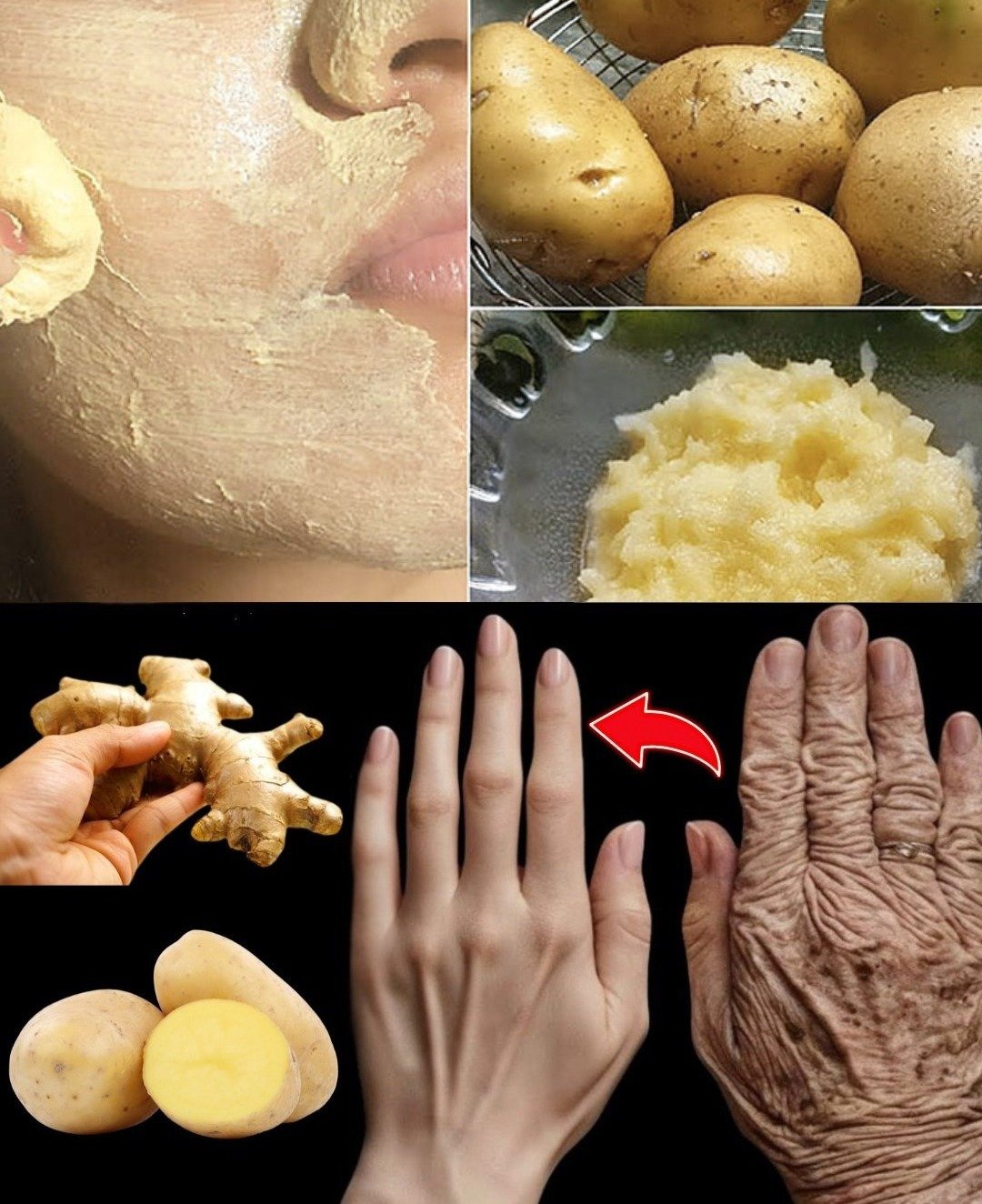 Adiós manchas oscuras y arrugas: Descubre este sencillo remedio de papa y jengibre en solo 5 minutos 👇✨