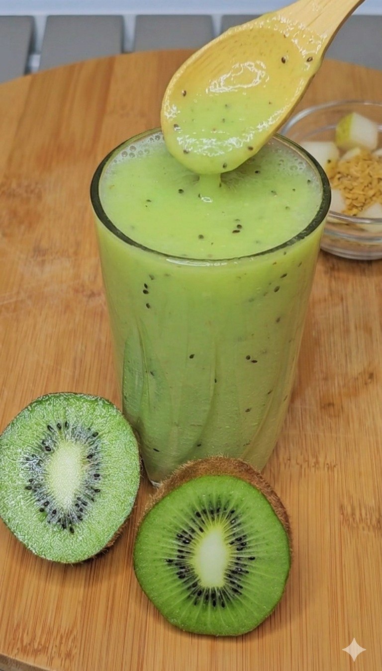 El Poderoso Batido de Kiwi y Linaza: Tu Solución Natural para Decir Adiós a la Hinchazón y Optimizar la Digestión