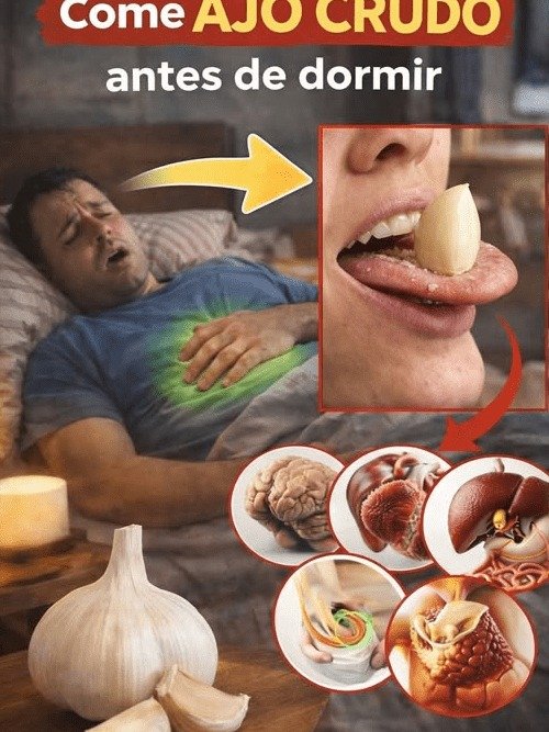 ¡El Secreto Nocturno Que NADIE Te Ha Contado! 🤫 Un Simple Diente de Ajo Crudo ANTES de Dormir Revolucionará Tu Energía y Digestión (No Querrás Perdértelo)