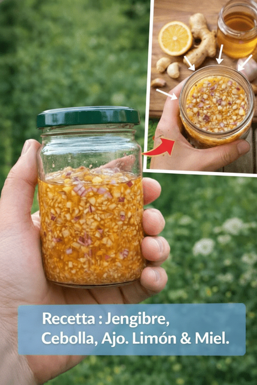 Potencia tu Salud Diaria: Receta Natural con Jengibre, Cebolla, Ajo, Limón y Miel