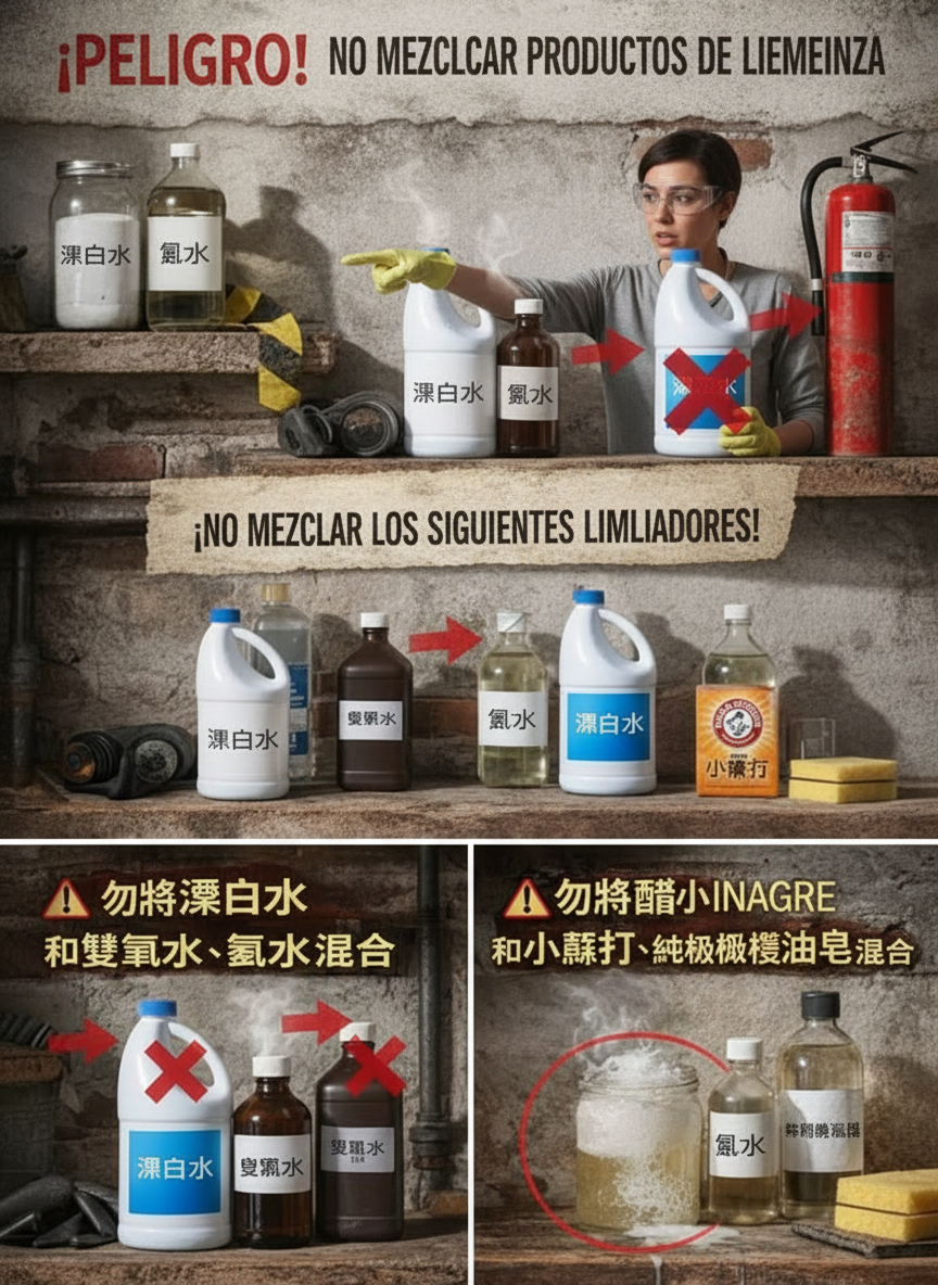 ¡Peligro! Evita mezclar productos de limpieza: Protege tu salud y la de tu familia