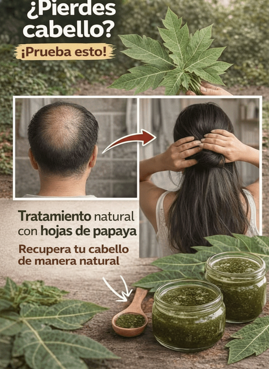 🌿 Hojas de Papaya para el Cabello: Beneficios Naturales y Hábitos Sencillos para un Crecimiento Saludable
