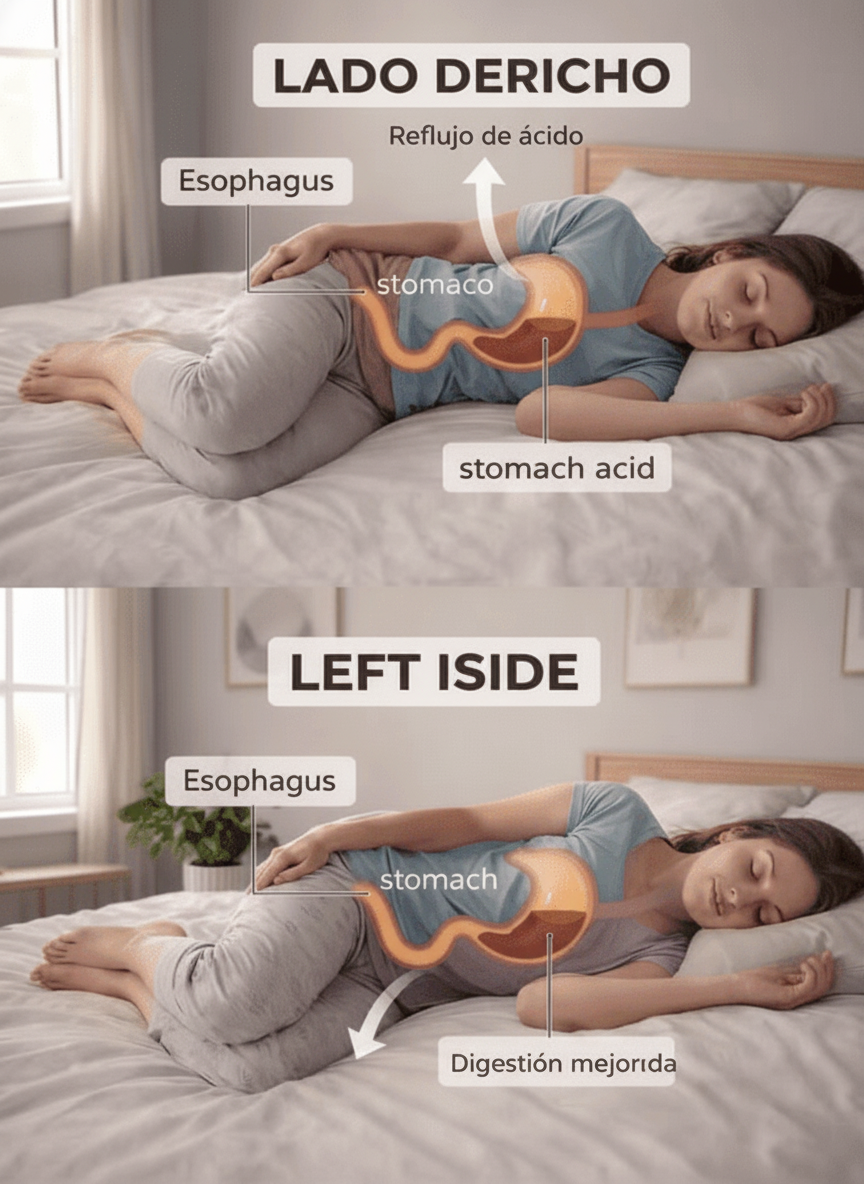 ¿Dormir del Lado Izquierdo Puede Impulsar tu Digestión y Salud Cerebral?