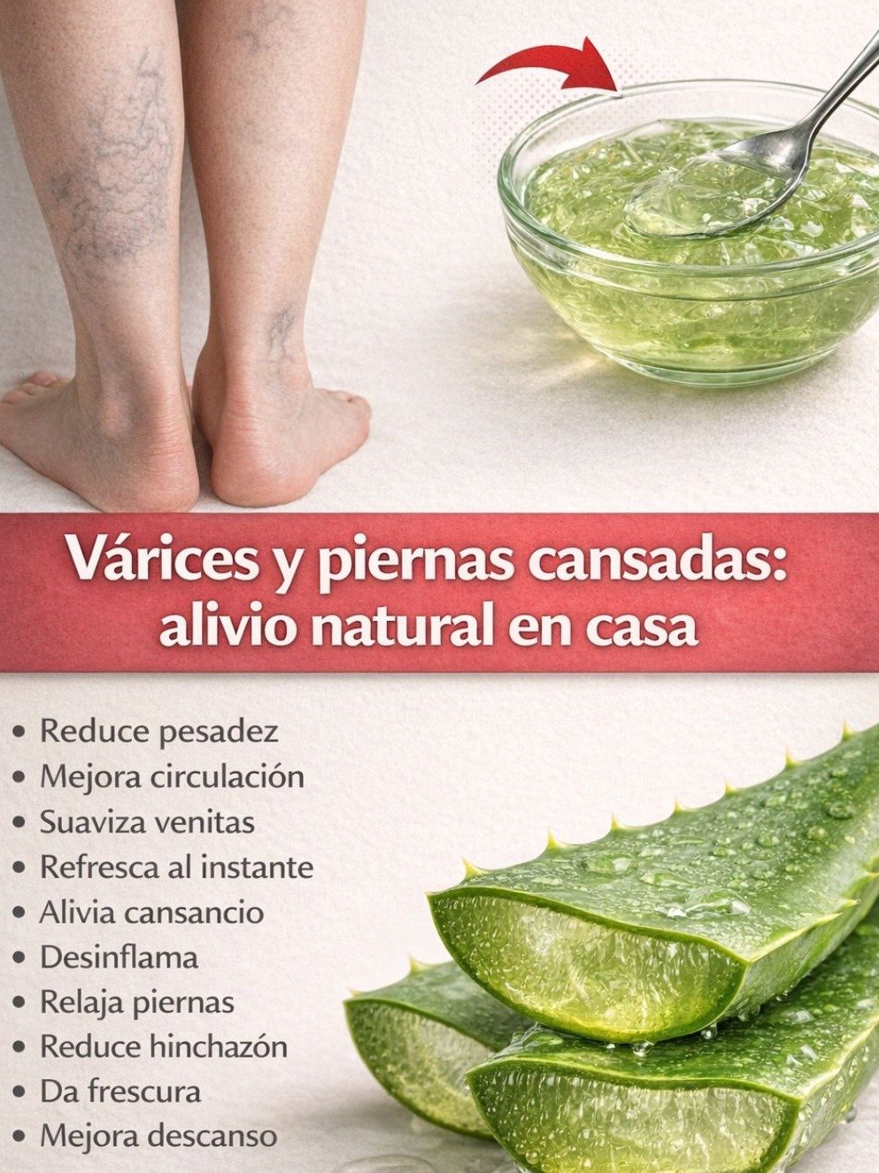 ¡El Secreto Natural Revelado! Adiós Piernas Cansadas y Várices con este Gel de Aloe Vera Casero (¡Resultados en Semanas!)