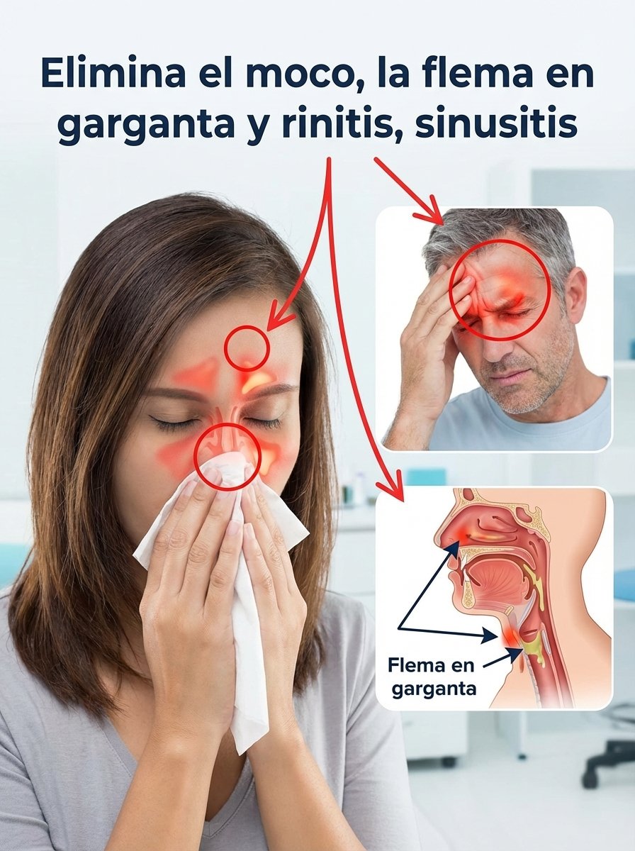 ¡No Más Moco Ni Flema! El Remedio Casero que Eliminará tu Rinitis y Sinusitis para Siempre (¡Descúbrelo Ahora!)