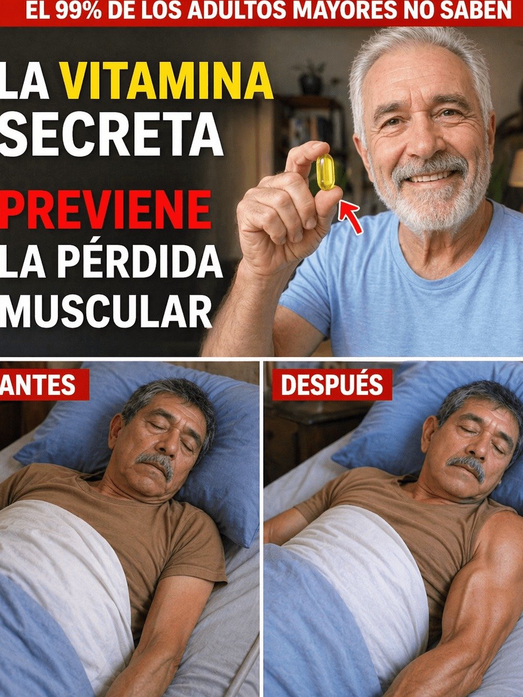 ¡URGENTE! Más de 60? Estas 3 Vitaminas OCULTAS Son Tu ÚLTIMA DEFENSA contra la Pérdida Muscular (y te darán ENERGÍA)