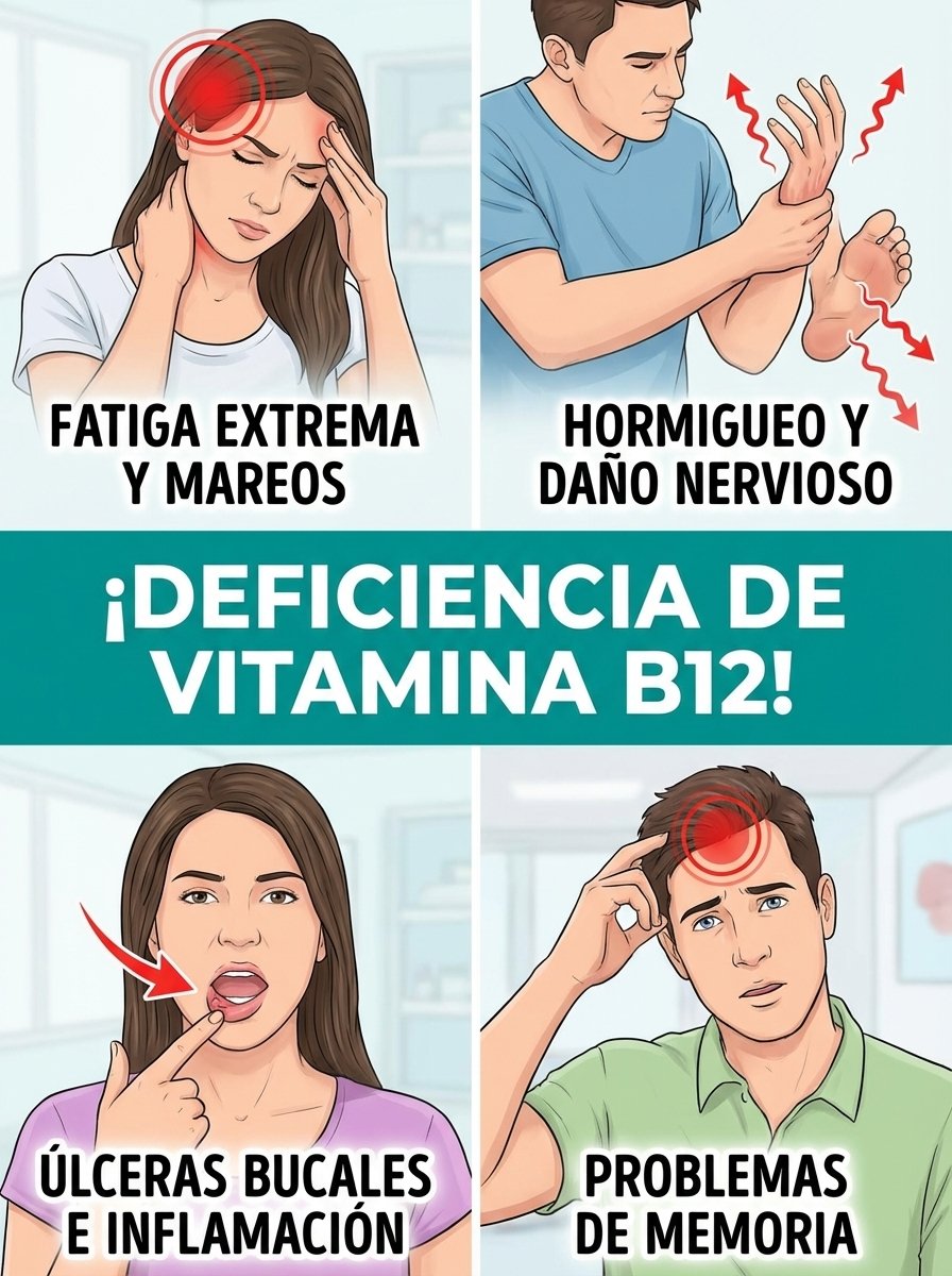 ¡Alerta Roja! Si Tienes +50 y Sientes ESTO, tu Cuerpo Grita por Vitamina B12 (La Señal #8 es tan ALARMANTE que NO puedes ignorarla)