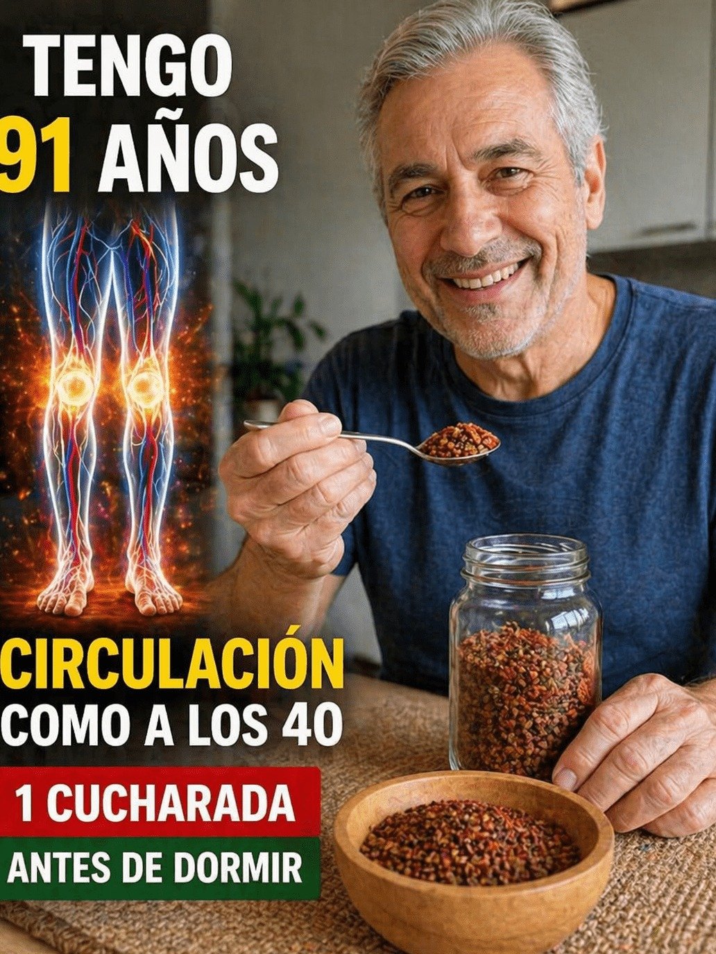 ¡Alerta Mayores de 60! Este Hábito Nocturno de Cocina Revoluciona la Circulación en Piernas y Pies (Adiós Cansancio y Calambres)