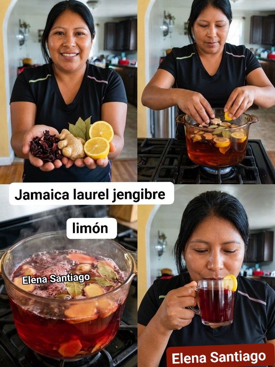 ¡El Secreto Mejor Guardado! 🤫 Esta Infusión de Jamaica, Laurel, Jengibre y Limón Desintoxica y Fortalece Tu Cuerpo Como Nunca Antes