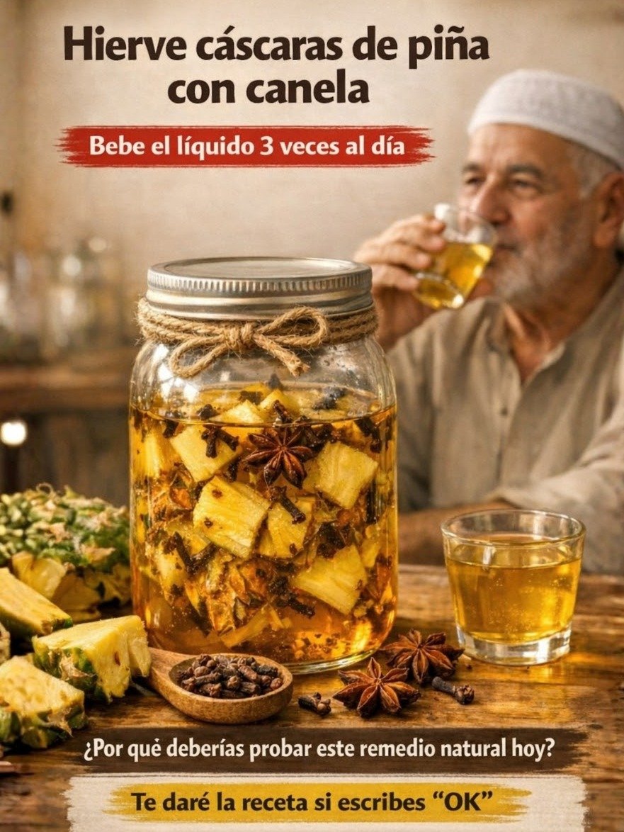 ¡No tires esto! Hierve CÁSCARAS de PIÑA con CANELA y DESBLOQUEA el secreto para una DIGESTIÓN ligera y más ENERGÍA (especialmente después de los 40)