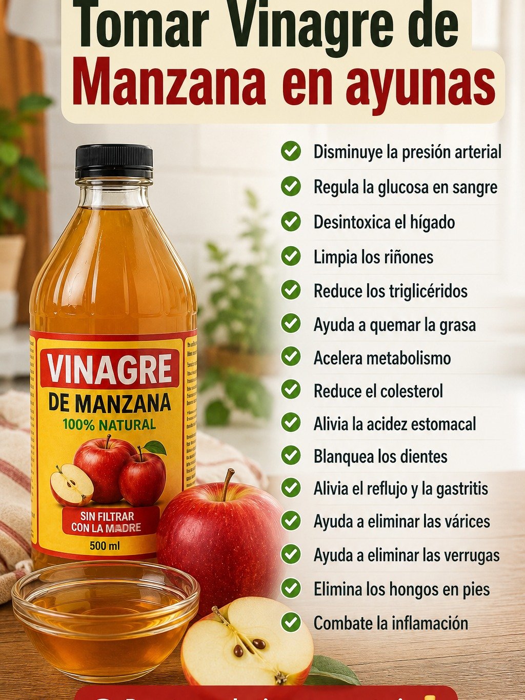 ¡El Secreto Que NADIE Te Cuenta! Descubre los 7 Poderes Ocultos del Vinagre de Manzana y Transforma Tu Salud HOY