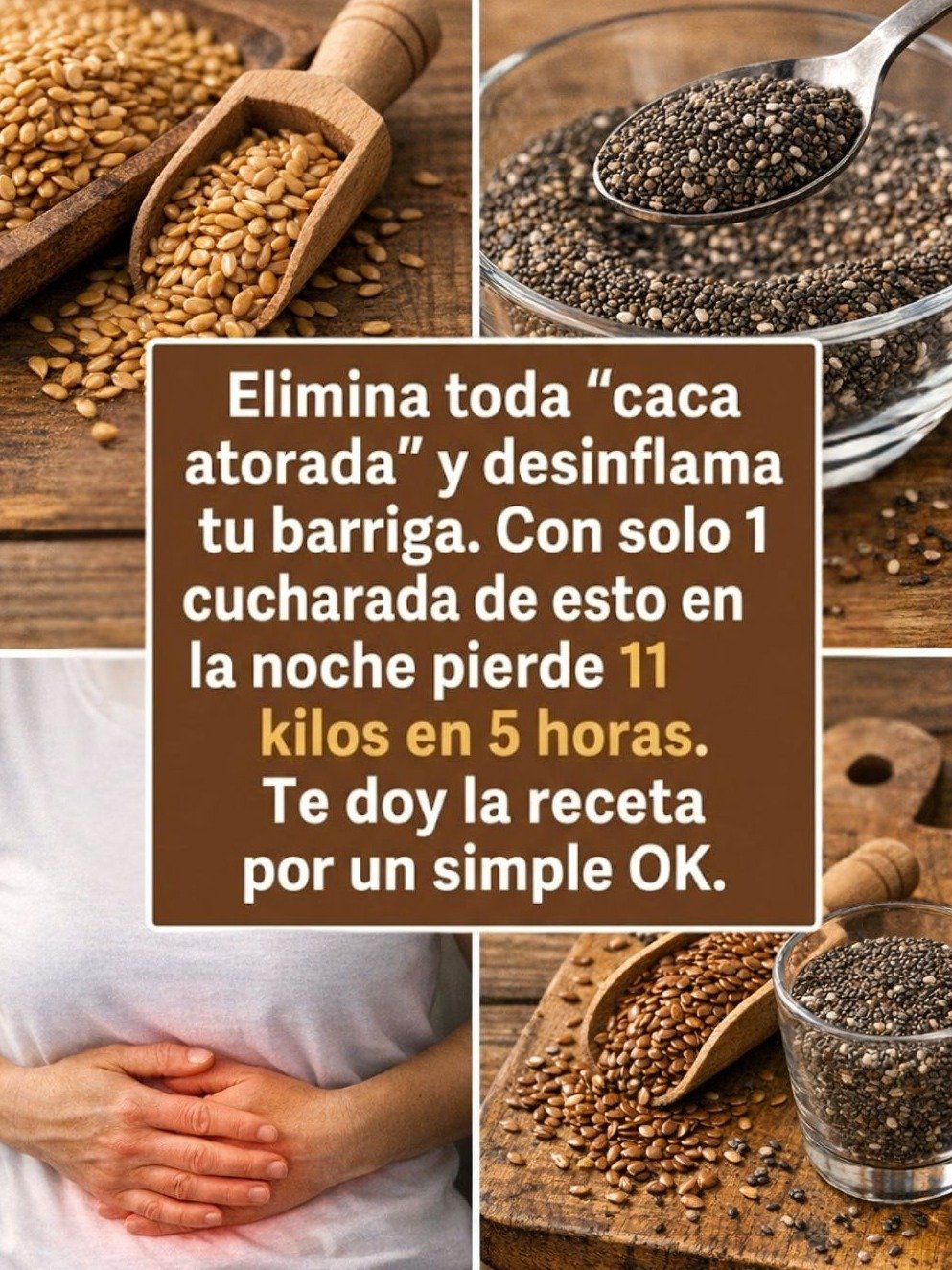 ¡Adiós Barriga Hinchada! El Remedio Natural que Desinflama tu Cuerpo en DÍAS: Chía, Linaza y Limón (El Secreto Viral)