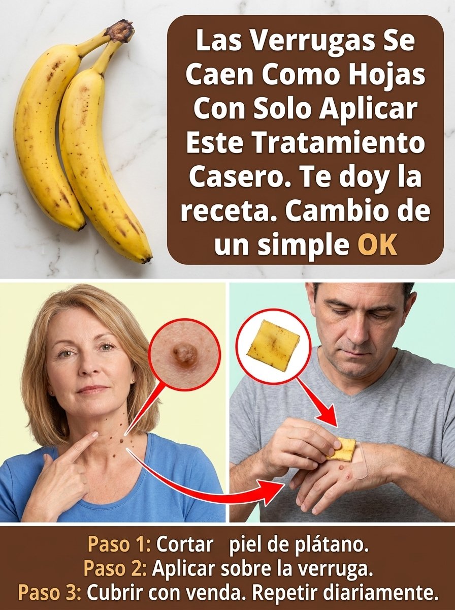 ¡El Secreto Olvidado para Eliminar Verrugas! Descubre Cómo la Cáscara de Plátano y Estos 3 Ingredientes Transformarán Tu Piel