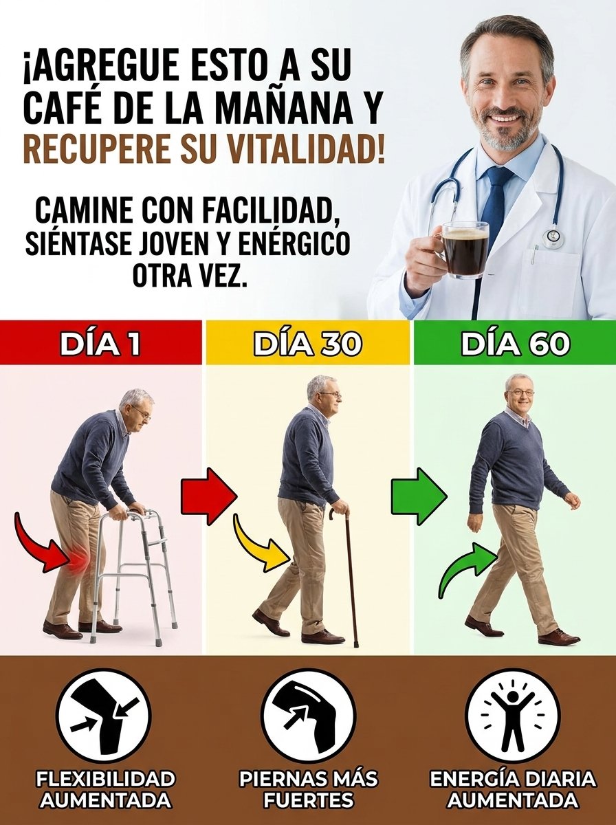 ¡ATENCIÓN mayores de 60! Este simple añadido a tu taza matutina está cambiando vidas: ¿Listo para caminar con CONFIANZA otra vez?