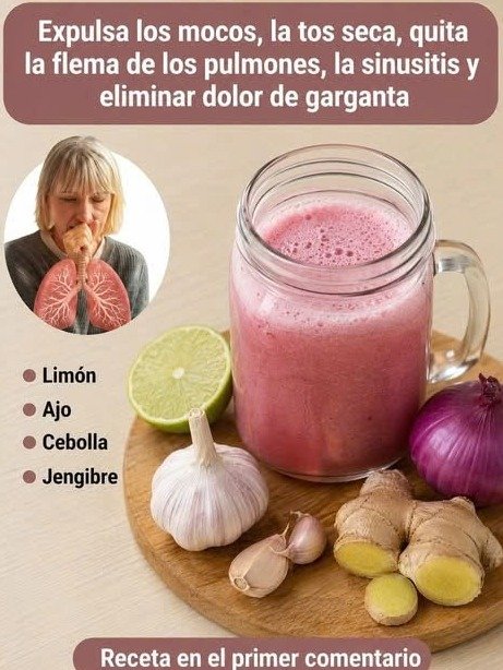 ¡NO MÁS TOS NI SINUSITIS! Este Remedio con Limón, Ajo, Cebolla y Jengibre Expulsará la Flema en Solo 3 Días