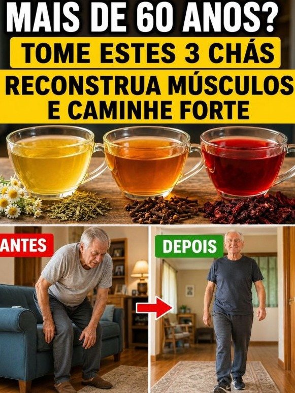¡Alerta! Si Tienes Más de 60, ESTOS 3 Tés Son Tu Arma Secreta para Músculos Fuertes y Caminatas Sin Cansancio (¡No te quedes sin probarlos!)