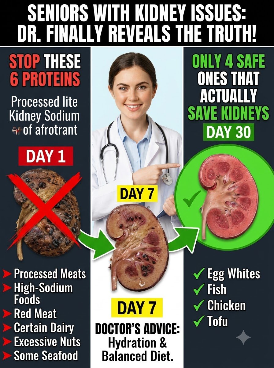 ¡ALERTA URGENTE! Si Tienes Problemas Renales (y más de 60): Deja de Comer ESTAS 6 Proteínas o Tus Riñones Colapsarán