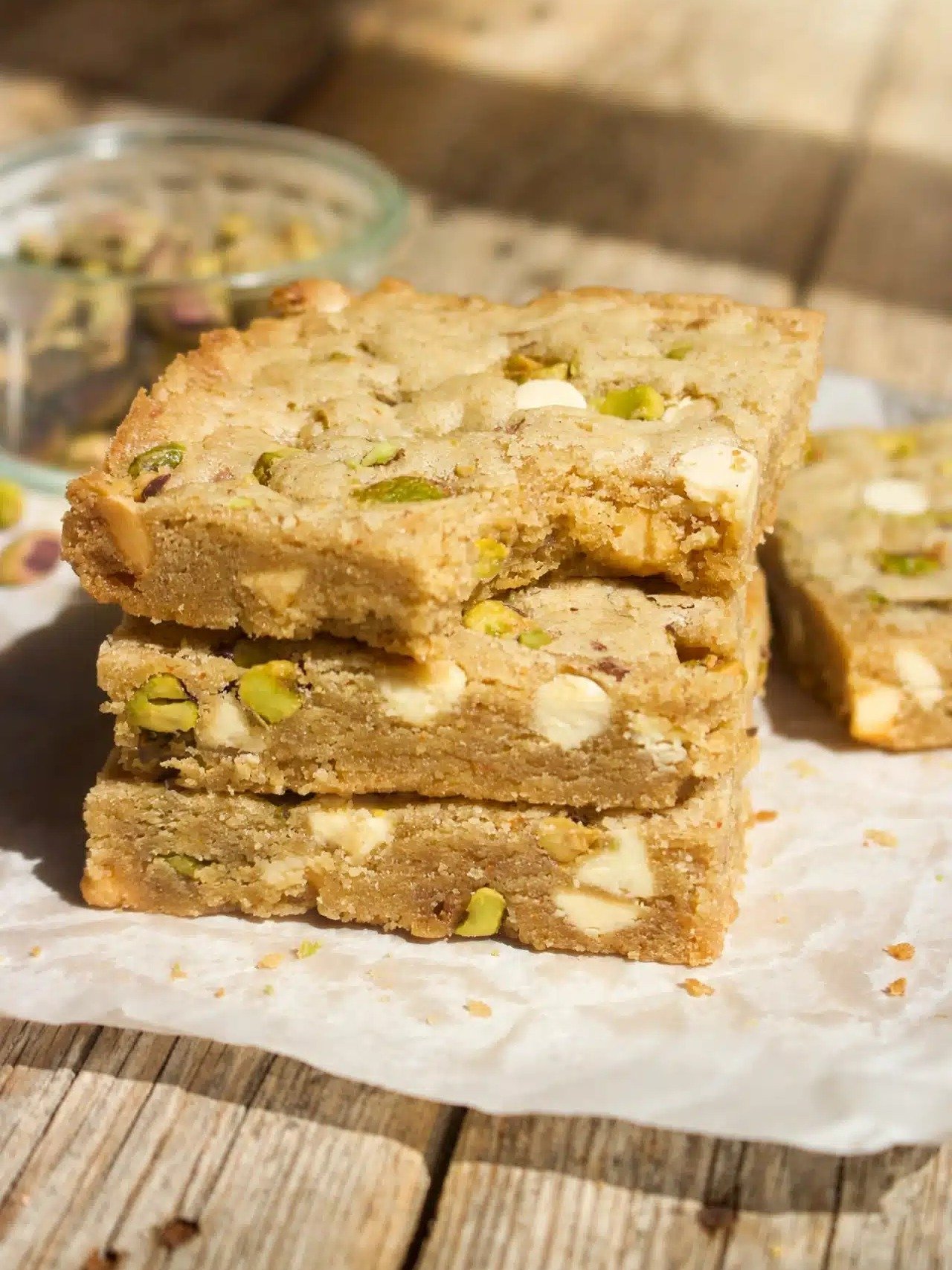 The Secret Ingredient That Makes These Salted Pistachio White Chocolate Blondies UNFORGETTABLE (You'll Crave Them!)