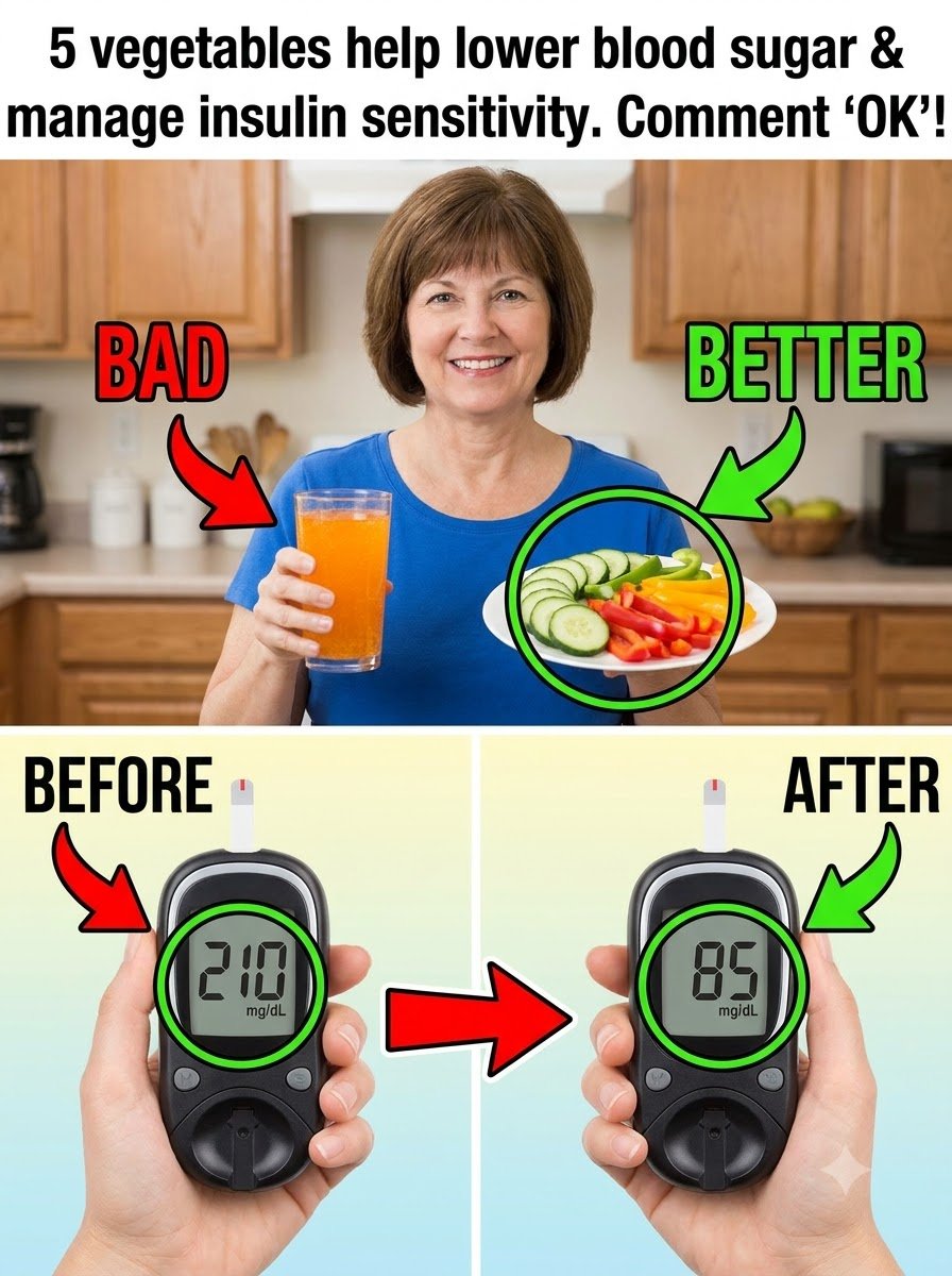 ¡Alerta Roja! Si tu Azúcar se Dispara, ESTAS 5 Verduras Son Tu ÚNICA Solución Natural (No creerás los resultados)