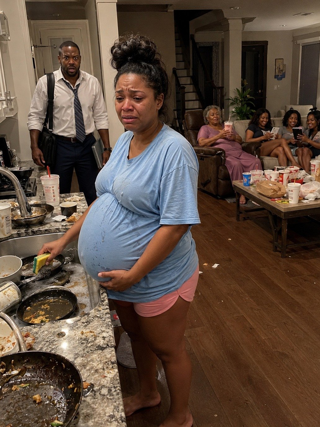 He Came Home at 10 PM to Find His 8-Month Pregnant Wife Scrubbing Floors—Then He Saw the Empty Pill Bottle and Made a Promise That Changed Everything