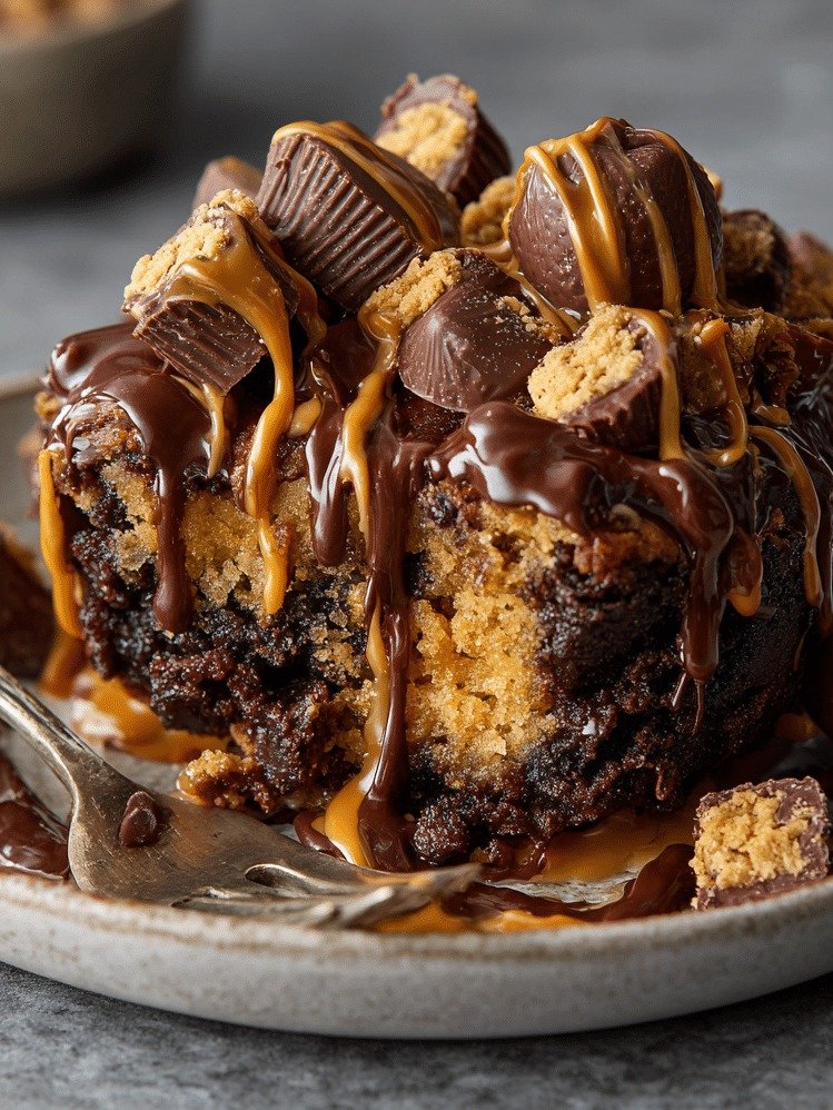 Stop Everything! This 30-Minute Peanut Butter Cup Dump Cake Is So Easy, It's Pure Magic.