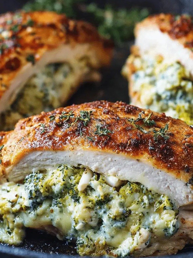 You're Just 30 Minutes Away From the BEST Broccoli Cheese Stuffed Chicken Casserole EVER!